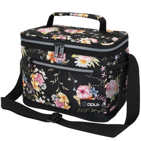 Opux Insulated Lunch Box Men Women, Leakproof Soft Cooler Bag Work School  Beach, Pail Tote Adult Kids Boys Girls (pink/black Flowers, Medium - 8l) :  Target