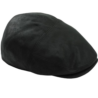 Kingsize Men's Big & Tall Faux Leather Ivy Cap - 2xl, Black Distressed ...