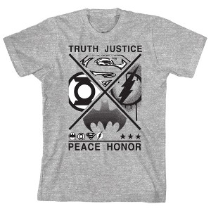 Youth Boys DC Comic Book Justice League Grey Short Sleeve Tee - 1 of 1