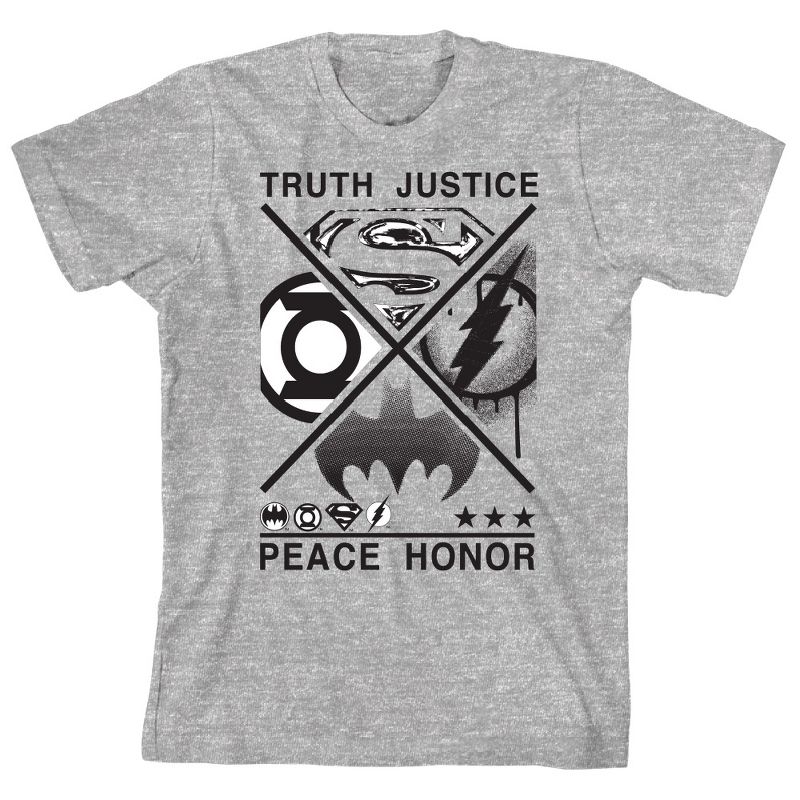 Youth Boys DC Comic Book Justice League Grey Short Sleeve Tee, 1 of 2