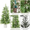2Pcs Artificial Cedar Topiary Trees with White Pot, Faux Plants, UV Resistant Fake Evergreen, Artificial Christmas Tree - 4 of 4