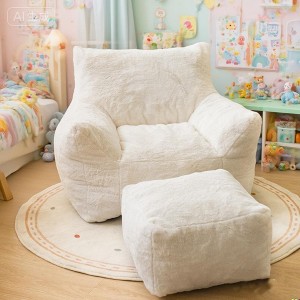 Hooseng Bean Bag Chair, Memory Foam Stuffed Lazy Sofa with Back and Footstool, Cozy Lounge Chair and Footrest Sets for Bedroom, Living Room - 1 of 4