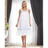 ADR Women's Cotton Nightgown, Embroidered Floral Sleeveless Summer Vintage Night Dress Gown - 2 of 4
