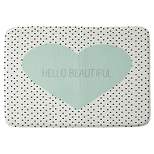 Allyson Johnson Hello Beautiful Heart Cushion Bath Mat Mint - Deny Designs