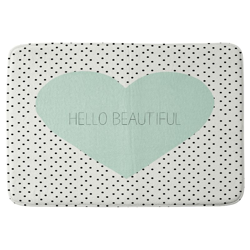 Allyson Johnson Hello Beautiful Heart Cushion Bath Mat Mint - Deny Designs, 1 of 7
