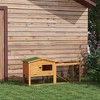 PawHut 2 Levels Wooden Rabbit Hutch Bunny Hutch House Guinea Pig Cage with Run Space, Removable Tray, Ramp and Waterproof Roof for Outdoor - 3 of 4