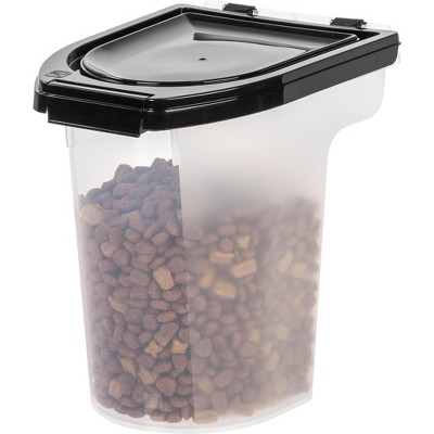 Clear and Black Airtight Plastic Pet Food Storage Container