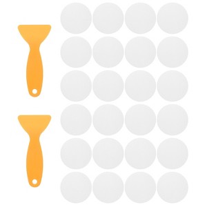 Unique Bargains PEVA Self Adhesive Round Bathtub Stickers 24 Pcs with Scrapers 3.1" - 1 of 4