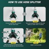 Akoasm Outdoor Heavy-Duty Metal Dual-Direction Garden Hose Splitter with Shut-Off Valve, 3 Leak-Proof Gaskets & 1 Roll of Sealing Tape-Green - 3 of 4