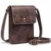 FATMOON Women's PU Leather Mini Vertical Crossbody Bag with Phone Pocket, Coin Purse, and Key Holder - Retro Soft and Lightweight Bag - 2 of 4