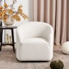 KINWELL Boucle Upholstered Swivel Barrel Accent Armchair - 4 of 4