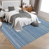 Striped Machine Washable Area Rug 9x12 Large Area Rug Stain Resistant Carpet Contemporary Carpet Non Slip Low Pile Soft Folding Floor Cover - 2 of 4