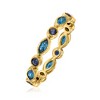 Pure Collection by Ross-Simons 0.70 ct. t.w. London Blue Topaz and .30 ct. t.w. Sapphire Geometric Ring - 2 of 4