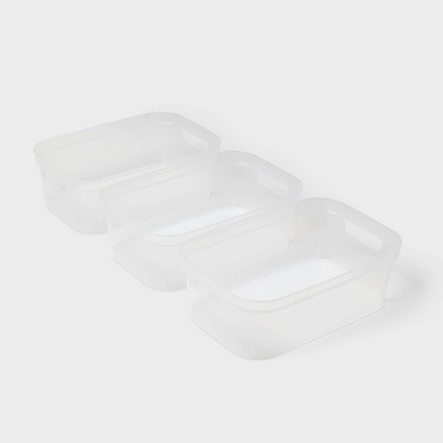 3pk Small Open Storage Bins Clear - Brightroom™ : Target