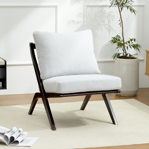 HYLEORY Upgraded Premium  Accent Chairs,Upholstered Arm Chair,Solid Wood Comfy Reading Chair with Mid Century Modern Chairs for Living Room,Bedroom - 1 of 4