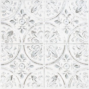 RoomMates Peel and Stick Tile Backsplash White Tin: Self-Adhesive Vinyl Wallpaper, Classic Abstract Pattern, 3.06 Sq Ft Coverage - 1 of 4