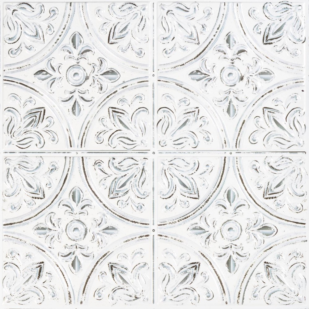 Photos - Wallpaper Roommates Peel and Stick Tile Backsplash White Tin 