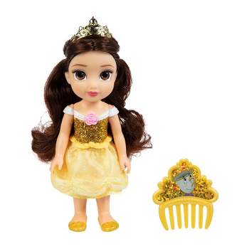 Disney Princess Belle Styling Head, Brown Hair, 10 Piece Pretend Play Set,  Beauty and the Beast, Officially Licensed Kids Toys for Ages 3 Up by Just