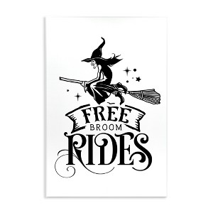 Stupell Industries Free Broom Rides Typography Magical Witch Flying Wall Plaque Art - 1 of 4