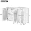 PAGED Retro 3-Door Sideboard Buffet Cabinet with Storage, Vintage Sideboard Cabinet with Rattan Panels, Accent Storage Cabinet for Living Room Hallway - 3 of 4