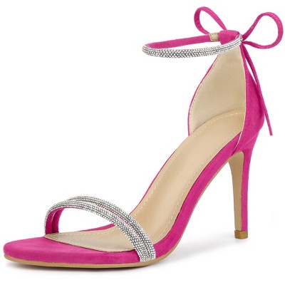 Pink ankle shop tie heels