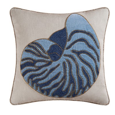 C&F Home Nautilus Shell Beaded Pillow