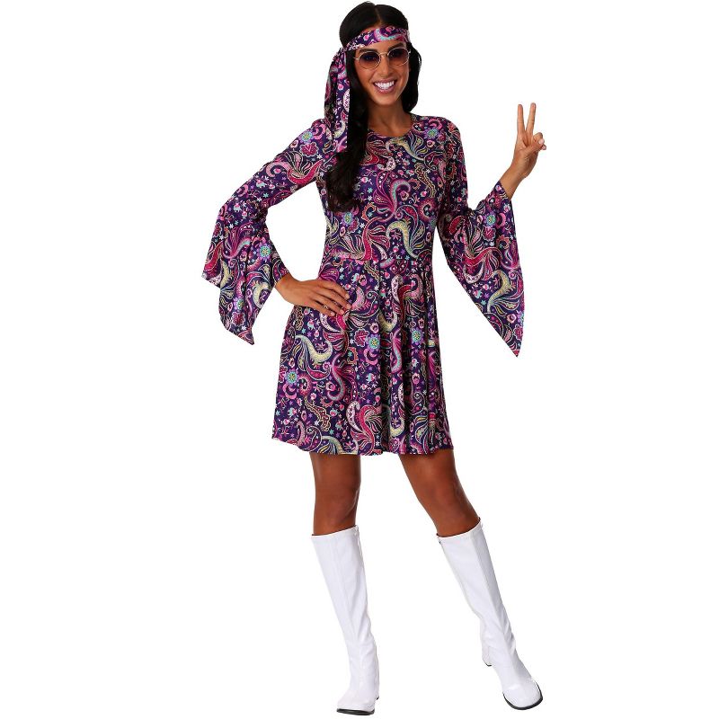 HalloweenCostumes.com Women's Woodstock Hipster Costume, 2 of 4