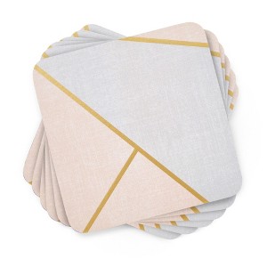 Pimpernel Urban Chic Coasters - Set of 6 Cork Drink Coasters with Modern Design, 4" x 4", Heat & Stain Resistant Surface - Stylish Tabletop Protection - 1 of 4