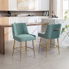 SEYNAR Modern Velvet 39'' H Metal Leg Counter or Bar Stools Set of 2 - 2 of 4