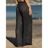 Imily Bela Womens Sheer Mesh Crochet Beach Pants High Waisted Wide Leg Drawstring Coverup - 3 of 4