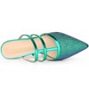 Allegra K Women's T-Strap Sparky Glitter Slip-On Pointed Toe Flats Mules - 4 of 4