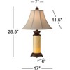 Barnes and Ivy Asian Table Lamps 28.5" Tall Set of 2 Natural Onyx Stone Off White Bell Shade for Living Room Family Bedroom Nightstand - 4 of 4