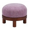 Ottoman 17.5"H Wisteria Purple & Walnut – Textured Polyester Fabric Seat with Painted Rubberwood Base, Modern Indoor Accent By Zuo Modern - 3 of 4