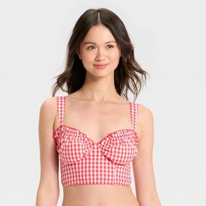 Women's Woven Corset Bra - Colsie™ - 1 of 4