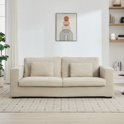 SKRAN 3 Seater 83" Modern Sofa Couches with Detachable Cover & double cushioning,Durable Fabric for Living Room,Small Spaces