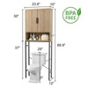 Over The Toilet Storage Cabinet with Adjustable Shelf, Tall Wood Rack Bathroom Organizer, Natural Oak - 2 of 4