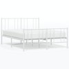 vidaXL Metal Bed Frame with Headboard and Footboard White 53.9 in.x74.8 in. Full - image 2 of 4