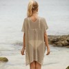 Womens Swimsuits Cover Up Lace Up Knit Beach Cover Up Dress - 2 of 4