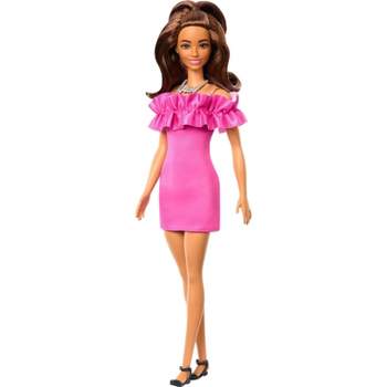 Barbie Fashionista Doll Pink Ruffle Sleeves Dress