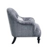 Acme Furniture 34" Gaura Chair Gray Velvet: Upholstered Tufted Armchair, Wood Frame, No Tools Assembly - 3 of 4