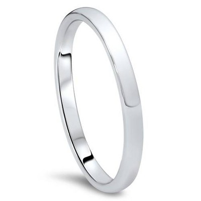 Pompeii3 2mm Dome High Polished Wedding Band 10K White Gold
