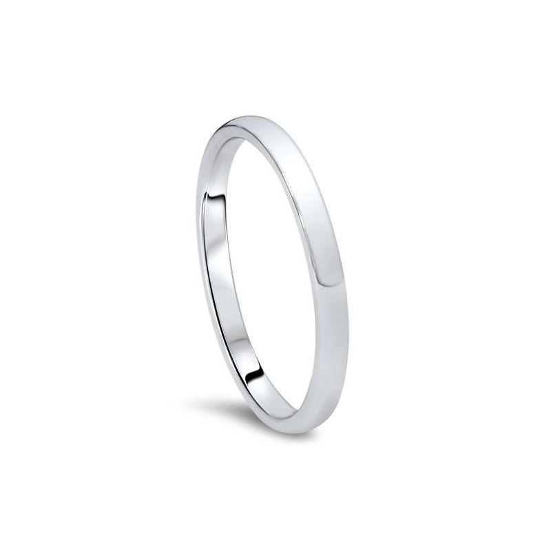 Pompeii3 2mm Dome High Polished Wedding Band 10K White Gold, 1 of 3