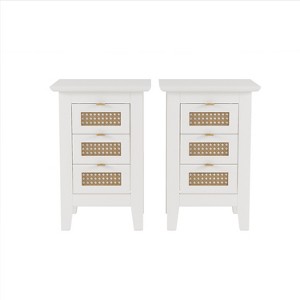 NicBex Nightstand Bedside End Table with Metal Handle Drawers for Bedroom & Living Room - 1 of 4