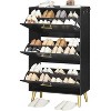 Shoe Cabinet, Shoe Storage Cabinet for Entryway, Hidden Shoe Cabinet with 3 Flip Drawers - 3 of 4