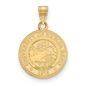 Black Bow Jewelry 14k Yellow Gold Plated Sterling Silver Nevada Wolf Pack NCAA Medium Pendant - 1 of 3
