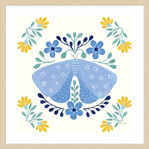 Amanti Art Folk Butterfly I by Yvette St. Amant Wood Framed Wall Art Print - 1 of 4