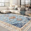 Washable Rug Vintage Boho Low Pile Non-Slip Foldable Ultra-Thin Carpet for Living Room Bedroom Guest Room Office - 2 of 4