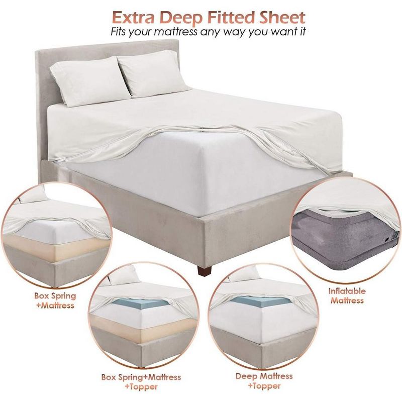Nestl Extra Deep Pocket 6 Piece Sheet Sets, Microfiber Sheets & Pillowcases, 5 of 10