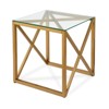 2 Piece Coffee Table and End Table Geometric Set in Gold - Henn&Hart - 3 of 4