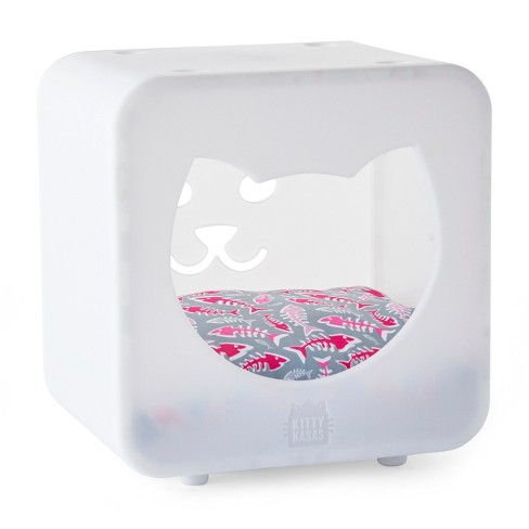 kitty kasas bedroom cube with pillow cat house - white : target